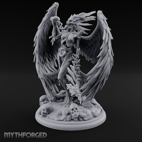 Skull Aloft Shrieking Demon Queen Miniature for Dungeons and Dragons, Pathfinder or other TTRPGs