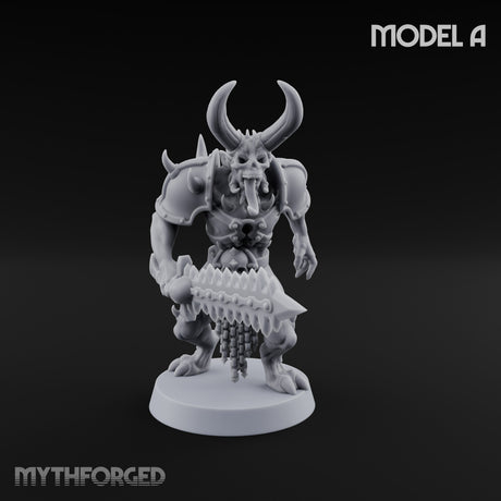 Skull Bearing Demon Warrior A Miniature for Dungeons and Dragons, Pathfinder or other TTRPGs