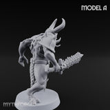 Skull Bearing Demon Warrior A Miniature for Dungeons and Dragons, Pathfinder or other TTRPGs
