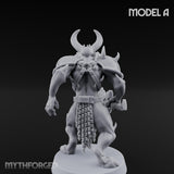 Skull Bearing Demon Warrior A Miniature for Dungeons and Dragons, Pathfinder or other TTRPGs