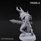 Skull Bearing Demon Warrior A Miniature for Dungeons and Dragons, Pathfinder or other TTRPGs