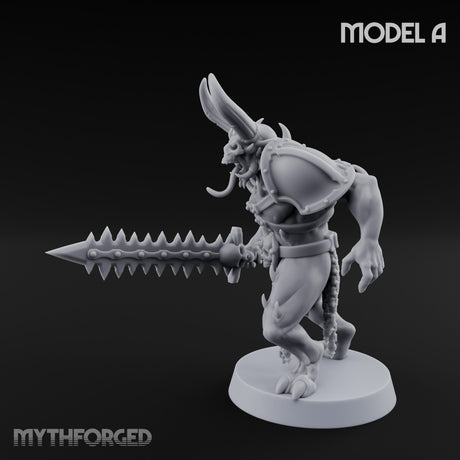 Skull Bearing Demon Warrior A Miniature for Dungeons and Dragons, Pathfinder or other TTRPGs