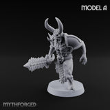 Skull Bearing Demon Warrior A Miniature for Dungeons and Dragons, Pathfinder or other TTRPGs