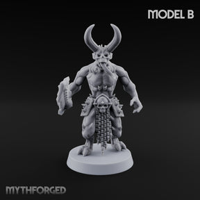 Skull Bearing Demon Warrior B Miniature for Dungeons and Dragons, Pathfinder or other TTRPGs