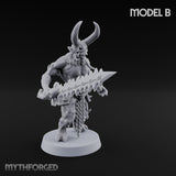 Skull Bearing Demon Warrior B Miniature for Dungeons and Dragons, Pathfinder or other TTRPGs