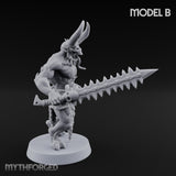 Skull Bearing Demon Warrior B Miniature for Dungeons and Dragons, Pathfinder or other TTRPGs