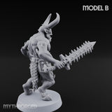 Skull Bearing Demon Warrior B Miniature for Dungeons and Dragons, Pathfinder or other TTRPGs