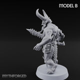 Skull Bearing Demon Warrior B Miniature for Dungeons and Dragons, Pathfinder or other TTRPGs