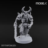 Skull Bearing Demon Warrior C Miniature for Dungeons and Dragons, Pathfinder or other TTRPGs