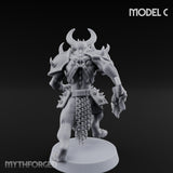 Skull Bearing Demon Warrior C Miniature for Dungeons and Dragons, Pathfinder or other TTRPGs