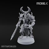 Skull Bearing Demon Warrior C Miniature for Dungeons and Dragons, Pathfinder or other TTRPGs