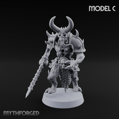 Skull Bearing Demon Warrior C Miniature for Dungeons and Dragons, Pathfinder or other TTRPGs