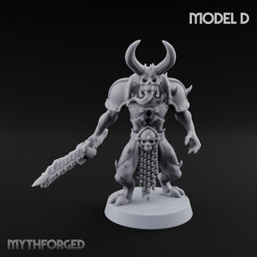 Skull Bearing Demon Warrior D Miniature for Dungeons and Dragons, Pathfinder or other TTRPGs