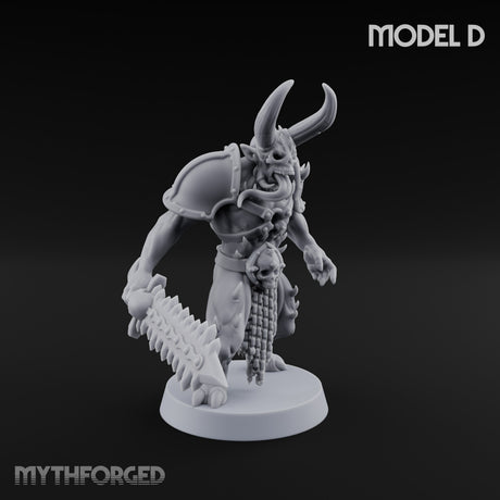 Skull Bearing Demon Warrior D Miniature for Dungeons and Dragons, Pathfinder or other TTRPGs