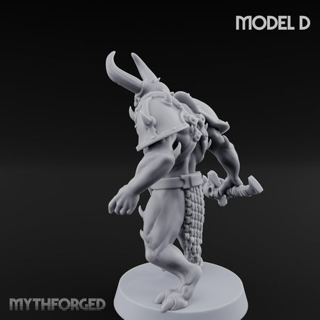Skull Bearing Demon Warrior D Miniature for Dungeons and Dragons, Pathfinder or other TTRPGs