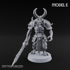Skull Bearing Demon Warrior E Miniature for Dungeons and Dragons, Pathfinder or other TTRPGs