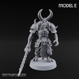 Skull Bearing Demon Warrior E Miniature for Dungeons and Dragons, Pathfinder or other TTRPGs