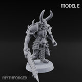 Skull Bearing Demon Warrior E Miniature for Dungeons and Dragons, Pathfinder or other TTRPGs