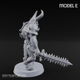 Skull Bearing Demon Warrior E Miniature for Dungeons and Dragons, Pathfinder or other TTRPGs