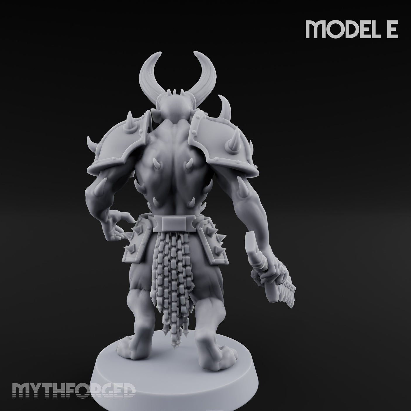 Skull Bearing Demon Warrior E Miniature for Dungeons and Dragons, Pathfinder or other TTRPGs