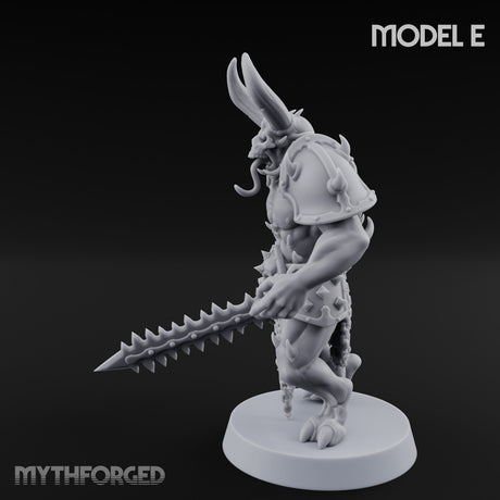 Skull Bearing Demon Warrior E Miniature for Dungeons and Dragons, Pathfinder or other TTRPGs