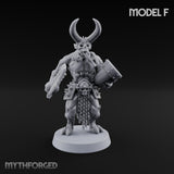 Skull Bearing Demon Warrior F Miniature for Dungeons and Dragons, Pathfinder or other TTRPGs