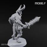 Skull Bearing Demon Warrior F Miniature for Dungeons and Dragons, Pathfinder or other TTRPGs