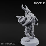 Skull Bearing Demon Warrior F Miniature for Dungeons and Dragons, Pathfinder or other TTRPGs