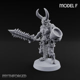 Skull Bearing Demon Warrior F Miniature for Dungeons and Dragons, Pathfinder or other TTRPGs