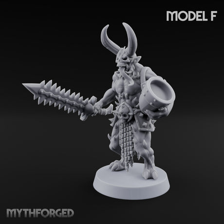 Skull Bearing Demon Warrior F Miniature for Dungeons and Dragons, Pathfinder or other TTRPGs