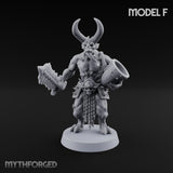 Skull Bearing Demon Warrior F Miniature for Dungeons and Dragons, Pathfinder or other TTRPGs