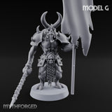 Skull Bearing Demon Warrior G Miniature for Dungeons and Dragons, Pathfinder or other TTRPGs