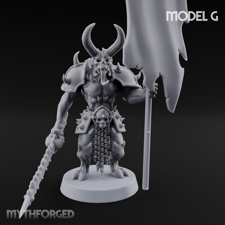 Skull Bearing Demon Warrior G Miniature for Dungeons and Dragons, Pathfinder or other TTRPGs