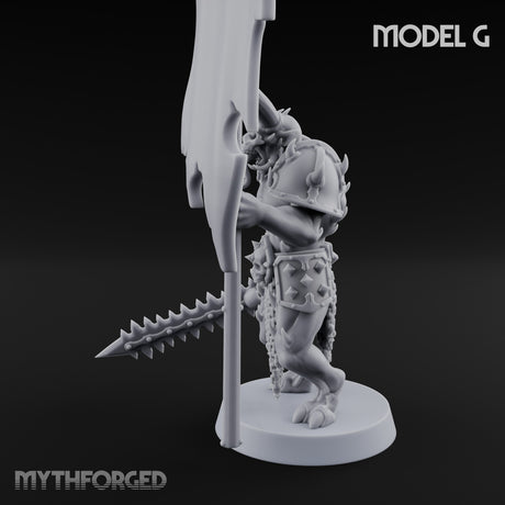 Skull Bearing Demon Warrior G Miniature for Dungeons and Dragons, Pathfinder or other TTRPGs