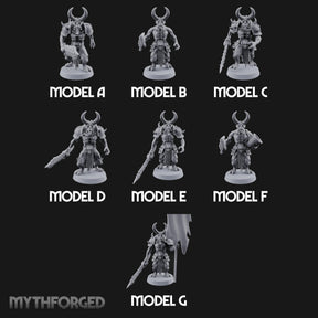 Skull Bearing Demon Warriors Miniature for Dungeons and Dragons, Pathfinder or other TTRPGs