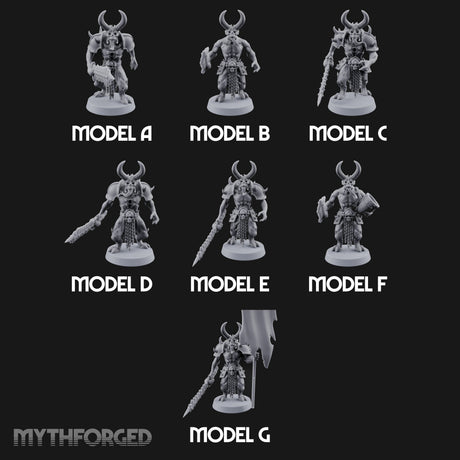 Skull Bearing Demon Warriors Miniature for Dungeons and Dragons, Pathfinder or other TTRPGs