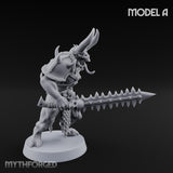 Skull Bearing Demon Warriors Miniature for Dungeons and Dragons, Pathfinder or other TTRPGs