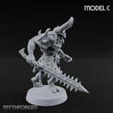 Skull Bearing Demon Warriors Miniature for Dungeons and Dragons, Pathfinder or other TTRPGs