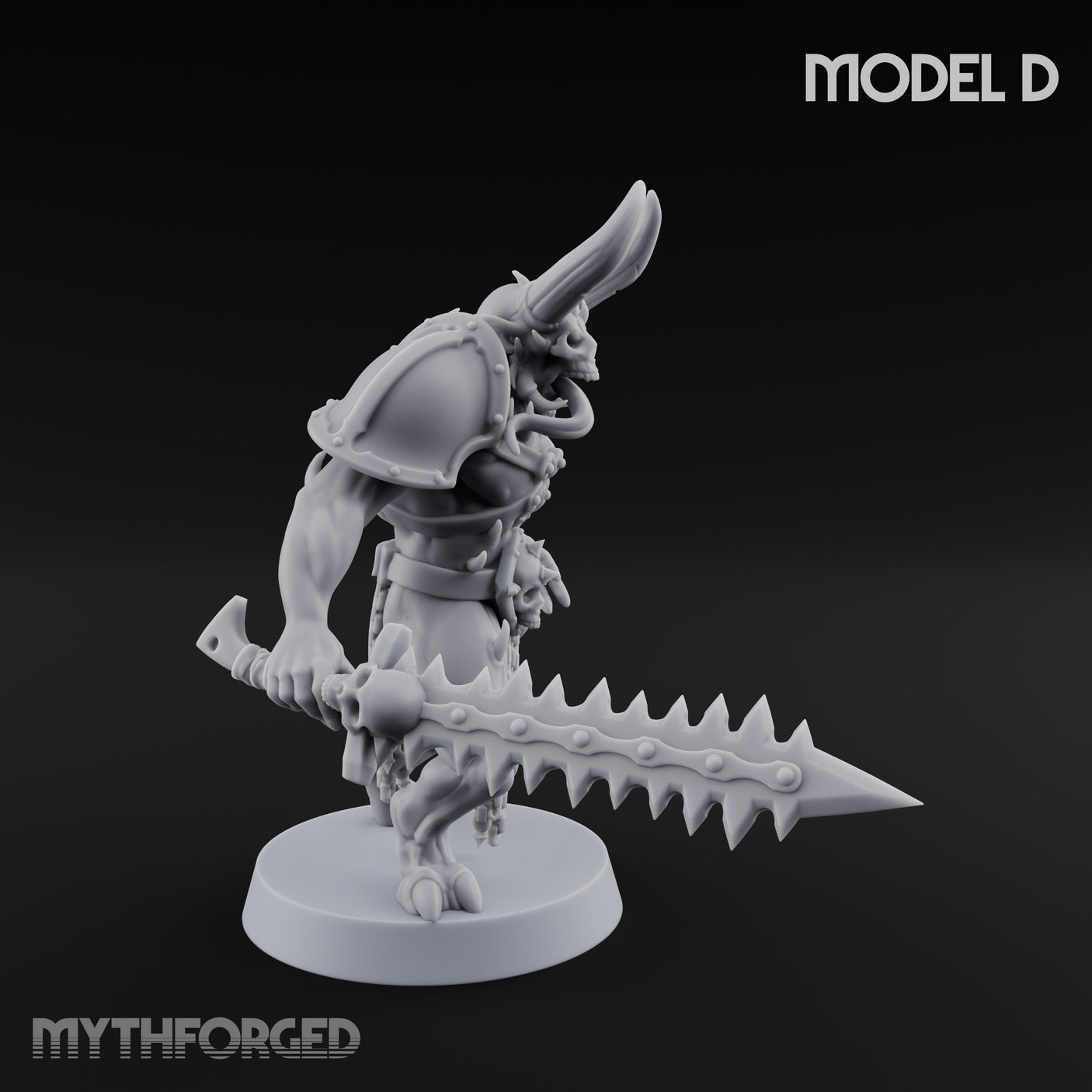 Skull Bearing Demon Warriors Miniature for Dungeons and Dragons, Pathfinder or other TTRPGs