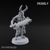 Skull Bearing Demon Warriors Miniature for Dungeons and Dragons, Pathfinder or other TTRPGs