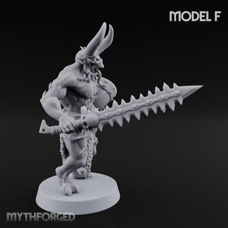 Skull Bearing Demon Warriors Miniature for Dungeons and Dragons, Pathfinder or other TTRPGs