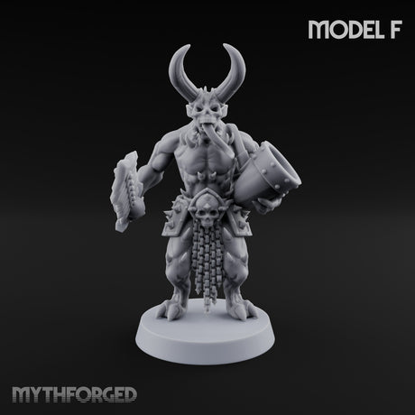 Skull Bearing Demon Warriors Miniature for Dungeons and Dragons, Pathfinder or other TTRPGs
