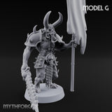 Skull Bearing Demon Warriors Miniature for Dungeons and Dragons, Pathfinder or other TTRPGs