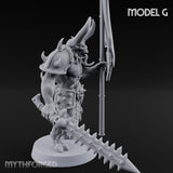 Skull Bearing Demon Warriors Miniature for Dungeons and Dragons, Pathfinder or other TTRPGs