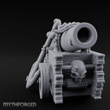 Skull-Bolted Tentacle-Gripped Pirate Cannon Miniature for Dungeons and Dragons, Pathfinder or other TTRPGs