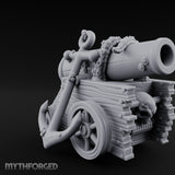 Skull-Bolted Tentacle-Gripped Pirate Cannon Miniature for Dungeons and Dragons, Pathfinder or other TTRPGs