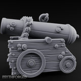 Skull-Bolted Tentacle-Gripped Pirate Cannon Miniature for Dungeons and Dragons, Pathfinder or other TTRPGs