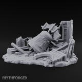 Skull-Carved Arch-Toppled Gothic Chapel Ruins Miniature for Dungeons and Dragons, Pathfinder or other TTRPGs