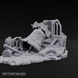 Skull-Carved Arch-Toppled Gothic Chapel Ruins Miniature for Dungeons and Dragons, Pathfinder or other TTRPGs