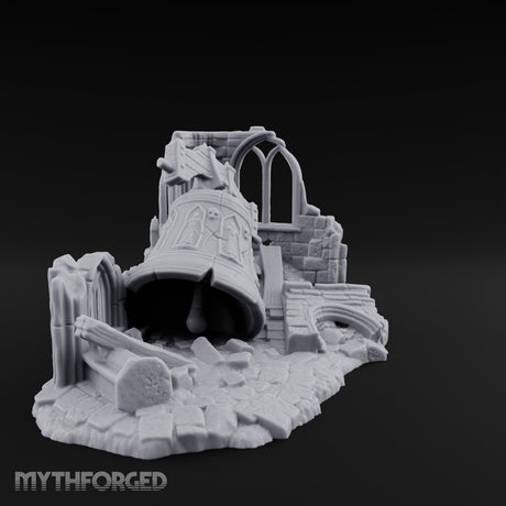 Skull-Carved Arch-Toppled Gothic Chapel Ruins Miniature for Dungeons and Dragons, Pathfinder or other TTRPGs